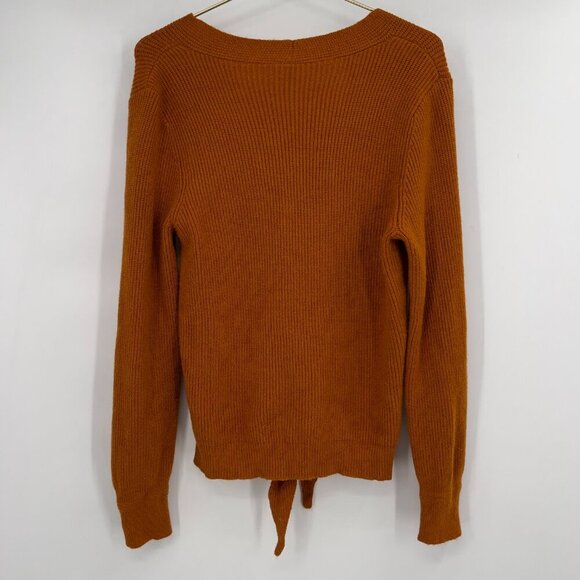 Anthropologie MOTH Rust Orange Tie-Front Sweater Size M - Picture 5 of 10